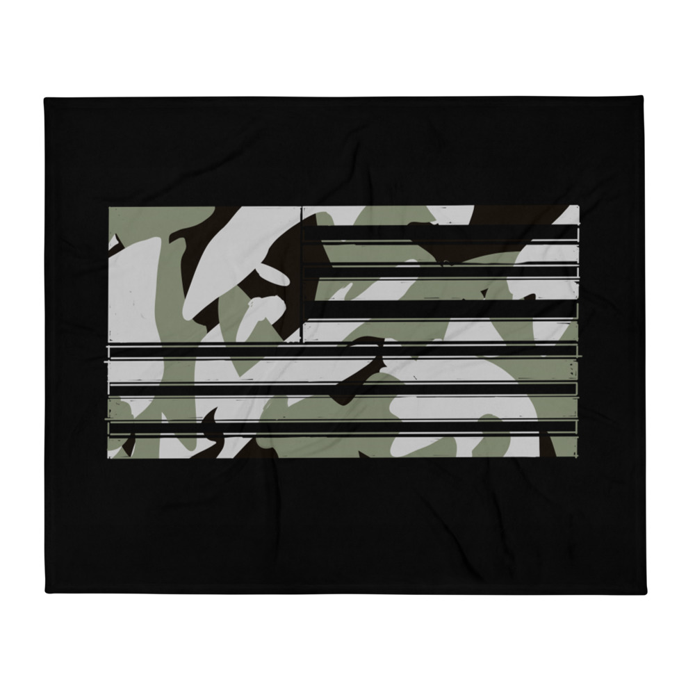 JO Camo 3 Flag Throw Blanket Foxtrot Foxtrot