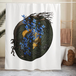Fox Whirl Shower curtain