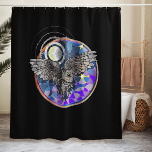 Moon Owl Shower curtain