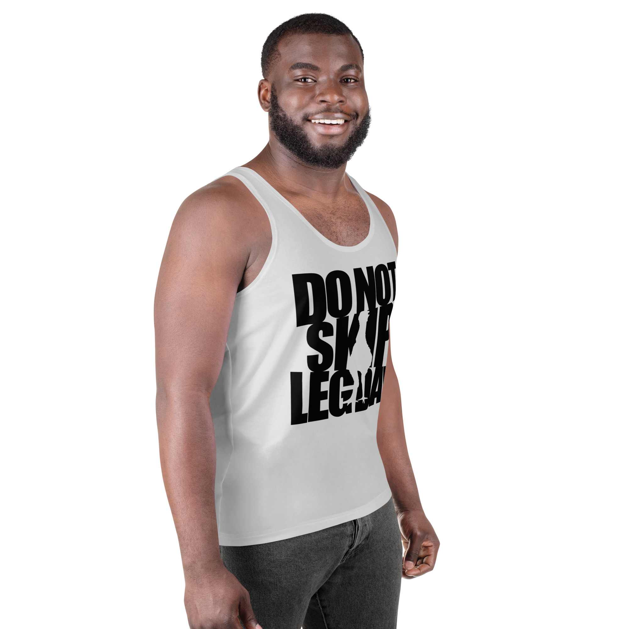 Do Not Skip Leg Day, Black on White - Unisex Tank Top - Image 12
