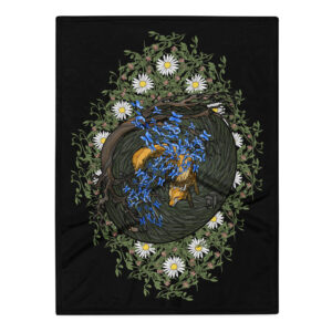 Swirl Fox Extended Vine Throw Blanket