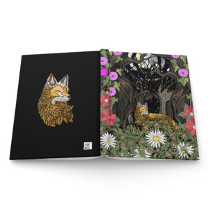 Floral Wood Fox - Hardcover journal matte