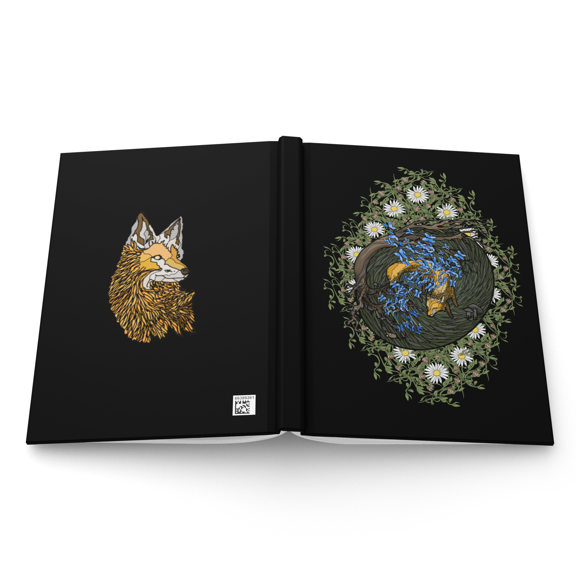 Swirl Fox - Hardcover journal matte