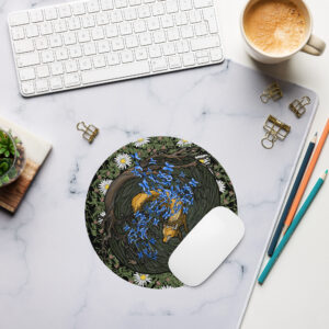 Swirl Fox - Round mouse pad