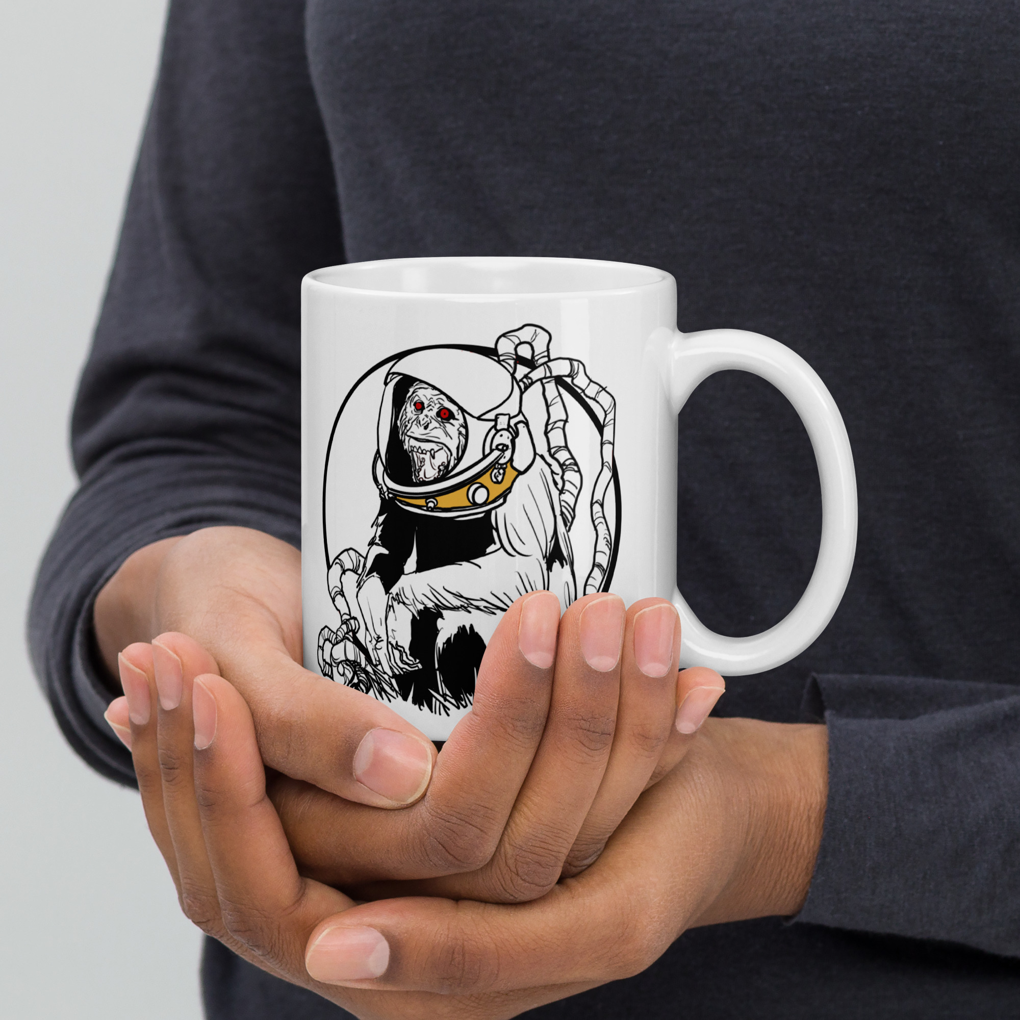 Space Monkey White glossy mug - Image 2