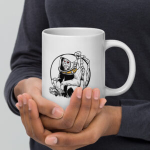 Space Monkey White glossy mug